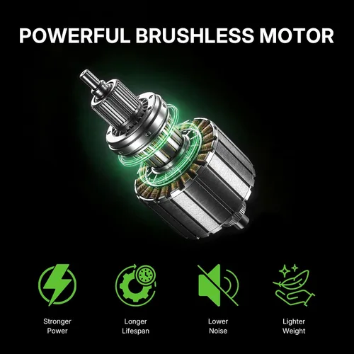 Vista 4 de WORKIT Motosierra eléctrica de 16 pulgadas, motosierra sin escobillas de 40 V inalámbrica con 2 baterías de 4.0 Ah, tensión de cadena sin
