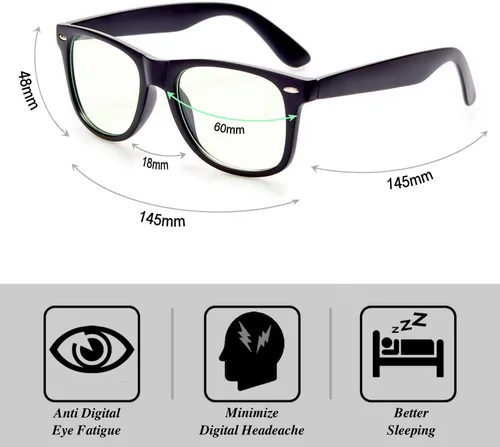 Vista 3 de GY Snail - Lentes de bloqueo de luz azul para hombres, anteojos de seguridad para juegos, alivio de fatiga ocular y mejor sueño