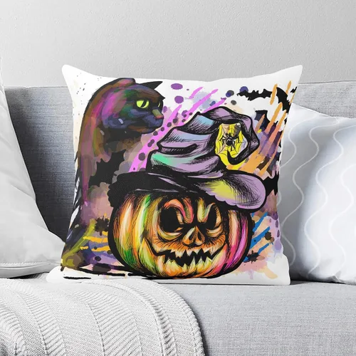 Vista 9 de POPCUSTOMS Fundas de almohada personalizadas de Halloween con fotos impresas de dos lados, fundas de almohada personalizadas, regalos para sofá