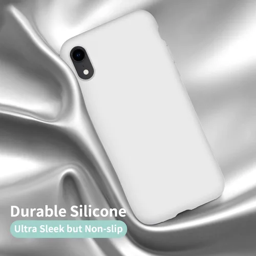 Vista 4 de Cordking - Carcasas para iPhone XR, de silicona muy delgada, a prueba de golpes, con forro de microfibra suave a prueba de rayones, de 6.1 pulgadas