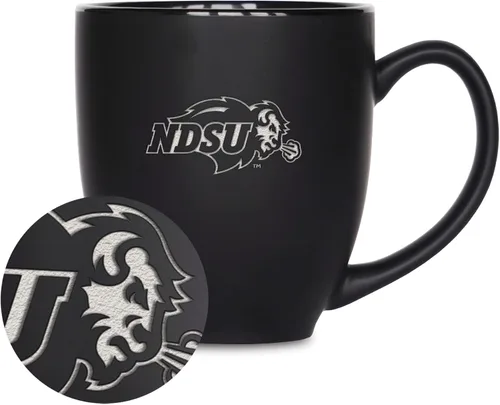 Vista 275 de Rico Industries - Taza de cerámica mate negra con grabado láser estándar de 15oz para NCAA (escuelas T & U) - Para bebidas calientes o frías