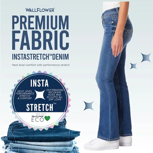 Vista 6 de WallFlower InstaStretch Legendary Jeans con ajuste clásico y corte de bota para mujer