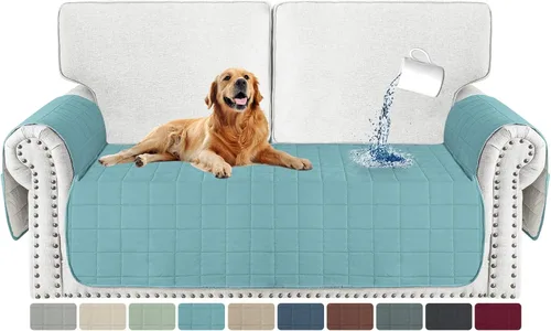 Vista 18 de MAXIJIN Funda de silla impermeable lavable para perros, funda de asiento acolchada para sillón con bolsillos laterales, protector de muebles Negro
