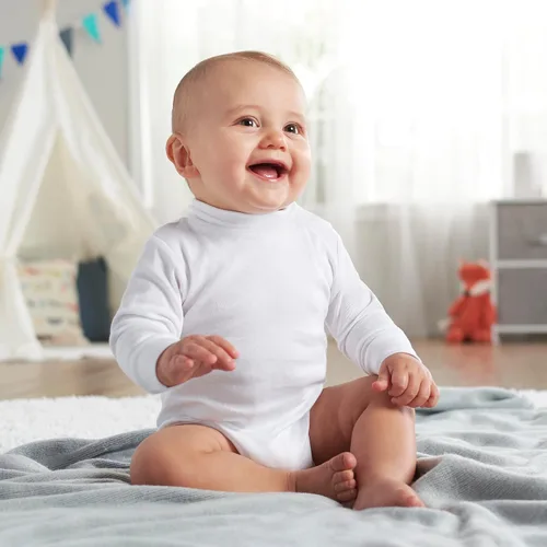 Vista 6 de Gerber Paquete de 2 mamelucos de manga larga con cuello alto para bebés niños