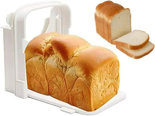 Vista 8 de Cortadora de pan Plegable con 5 moldes de diferentes espesores, adecuado para sándwich de pan de bagel casero