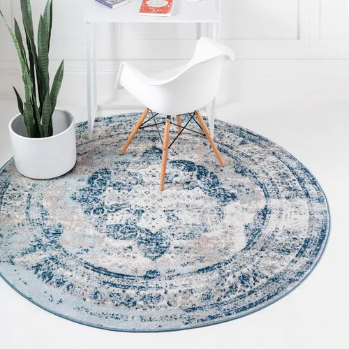 Vista 57 de Unique Loom, colección Sofía - Alfombra de la colección Salle Garnier (4' 1" x 6' 1", turquesa/azul, rectangular)