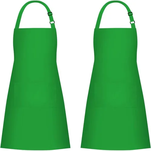 Vista 20 de Jubatus Paquete de 1 delantal con peto con 2 bolsillos, delantal de cocina de chef para mujeres y hombres, color negro