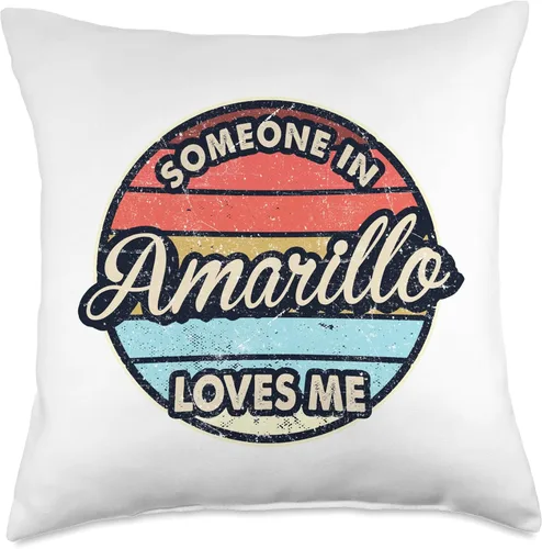 Vista 4 de Someone In Amarillo Loves Me City US USA Throw Pillow