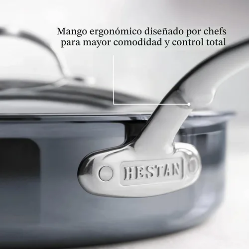 Vista 6 de Hestan - Colección NanoBond - Sartén de titanio de acero inoxidable, compatible con placa de inducción, 5 cuartos de galón