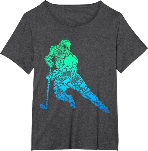 Vista 9 de Jugador de hockey sobre hielo Camiseta de hockey sobre hielo para hombres y niños Asphalt Grey