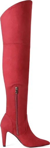 Vista 2 de DREAM PAIRS Botas altas hasta el muslo para mujer, tacones por encima de la rodilla, botas largas y sexys con punta puntiaguda