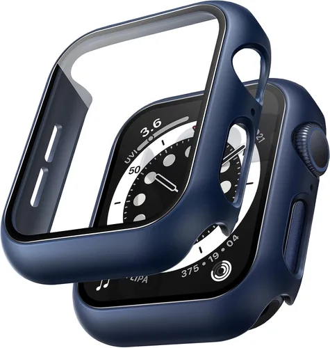 Vista 7 de TAURI - Juego de 2 carcasas rígidas para Apple Watch Series 10 (2024) 46mm, con protector de pantalla de cristal templado PC