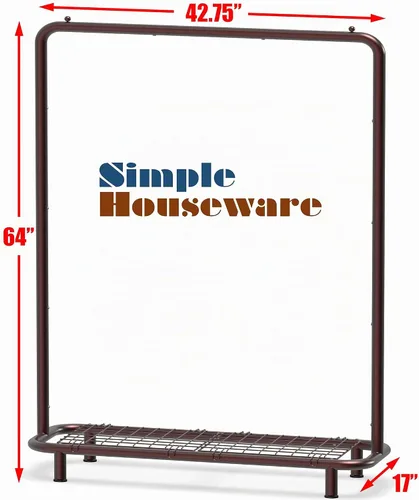 Vista 6 de Simple Houseware Estante de ropa con tubería industrial y estantes
