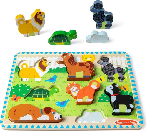 Vista 4 de Rompecabezas de mascotas Melissa & Doug, de madera, unidades grandes (8 unidades)