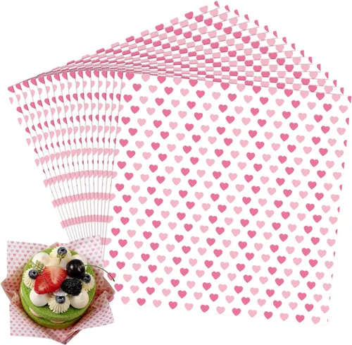 Vista 20 de Honeydak 200 hojas de papel de cera verde para alimentos, 7 pulgadas, surtido de cestas de pergamino verdes para sándwich, hamburguesas, a prueba