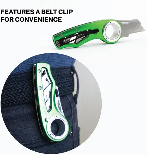 Vista 6 de Excel Blade Revo – Cúter plegable con mango, seguro y clip