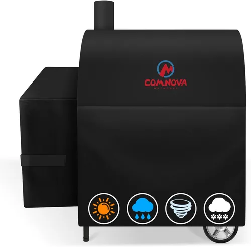 Vista 13 de Comnova Cubierta de Parrilla para Char Griller de 3 Quemadores de Combustible Dual – Cubierta de Ahumador 600D para Char Griller, Cubierta