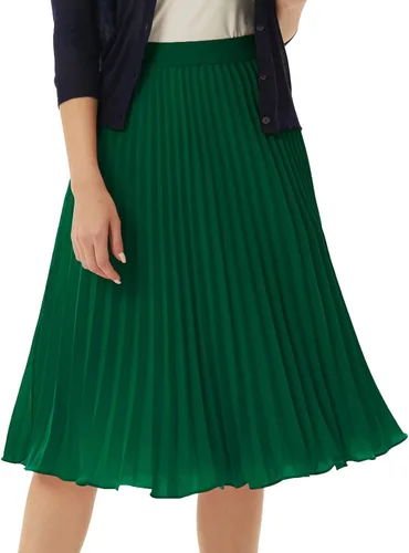 Vista 39 de GRACE KARIN - Falda plisada de gasa para mujer, con cintura alta y elástica, vuelo, corte acampanado y longitud por debajo de la rodilla