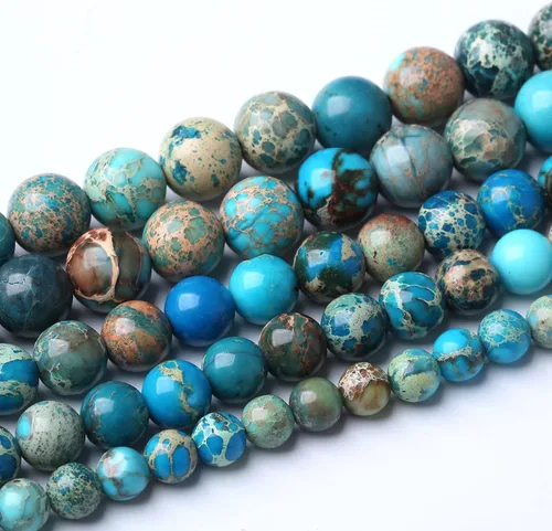 Vista 25 de 36 piezas de cuentas sueltas de espacio de jade de epidoto verde y rojo natural de 10 mm, cuentas redondas para hacer joyas DIY, collares, pulseras