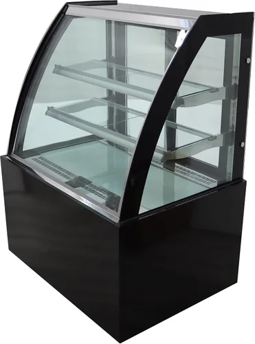 Vista 8 de TECHTONGDA Exhibición Refrigeradores Pastel Escaparate Curvo Refrigeración Display Case Gabinete de panadería comercial con luz LED blanca Piso