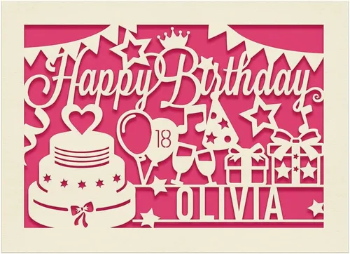 Vista 6 de Tarjeta de Cumpleaños Personalizada de Papel Cortado con Láser Tarjetas de Felicitación Regalo Personalizado de Cumpleaños Tarjeta Terminada a
