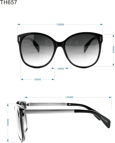 Vista 5 de TAHARI Th657 Retro 100% Uv Protective Women's Cat Eye Sunglasses. Elegant Gifts for Her, 55 Mm