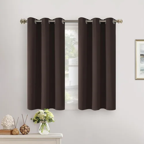 Vista 226 de YoungsTex - Cortinas blackout cortas, aislamiento térmico, ojales, oscurecen la habitación, privacidad, para cámper, sótano, cocina y baño, 2 Gris