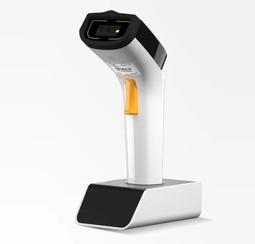 Vista 9 de NETUM Escáner de código de barras inalámbrico Bluetooth 1D de moda, lector de código de barras CCD manos libres con soporte y memoria incorporada
