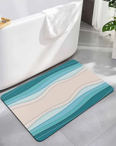 Vista 10 de Tapete de baño de Navidad para bañera, antideslizante, de secado rápido y absorbente, tierra de diatomeas, cocina, ducha, fregadero, lavable, tapete
