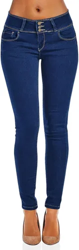 Vista 2 de Jeans ajustados de tela elástica de tiro medio para mujer