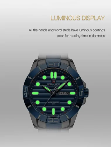 Vista 5 de NAVIFORCE Relojes de pulsera para hombre de acero inoxidable analógico de cuarzo resistente al agua con fecha
