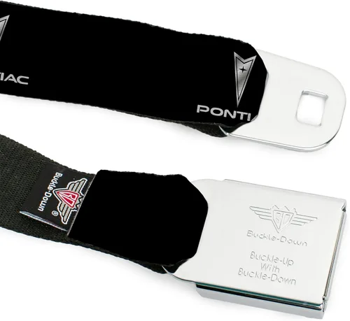 Vista 9 de Buckle-Down Cinturón de seguridad - Pontiac BlackSilver Logo REPEAT - 1.0" Ancho - 20-36 pulgadas de largo