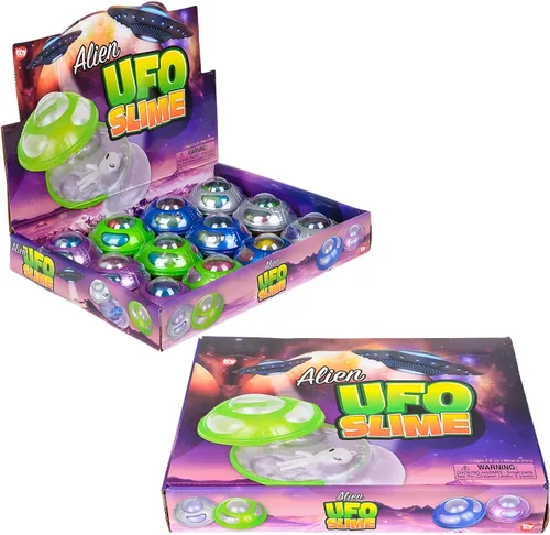 Vista 7 de Mozlly UFO Alien Spaceship Rainbow Slime Monster Masilla Ciencia Ficción Extraterrestre Suave y Gooey Squishy Juguete Sensorial Alivio del Estrés