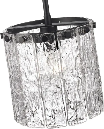 Vista 5 de Z-Lite 1943P8-MB Glacier Colgante 1 luz 100 vatios, negro mate