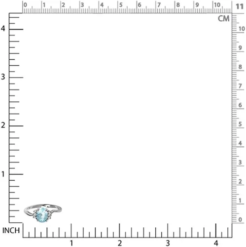 Vista 2 de Silvershake Anillo de compromiso de plata de ley 925 chapada en oro blanco con topacio azul genuino de 1,52 quilates