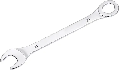 Vista 7 de uxcell Llave de combinación delgada con extremo de 6 puntos compensado y extremo abierto angular, chapado en espejo cromo métrico de acero de alto