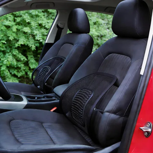 Vista 2 de Big Ant Cojín respirable del alivio del dolor de espalda para el asiento de coche, silla de oficina Bl Negro