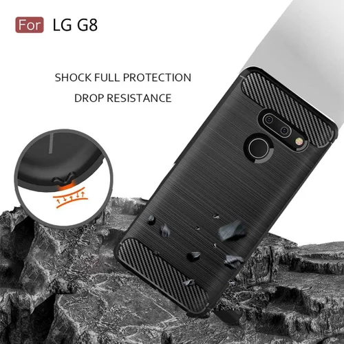 Vista 4 de Funda LG G8 ThinQ - TPU absorción de impactos - Biseles elevados - Negro