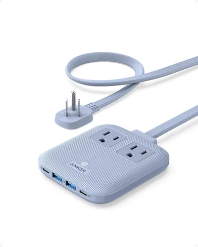Vista 7 de Anker Estación de carga Nano (67W máx.), regleta de alimentación USB-C 6-en-1 para iPhone 16/15 y MacBook, con enchufe plano y cable de extensión