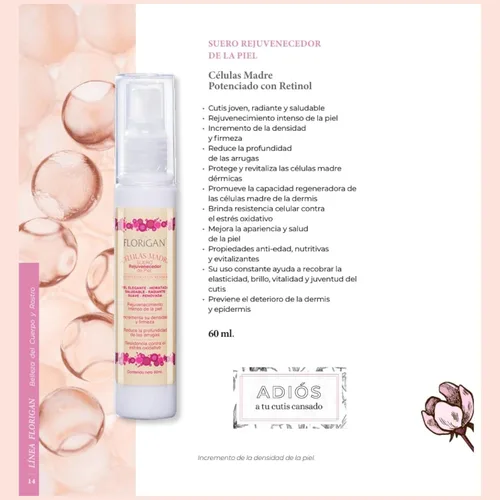 Vista 6 de Serum Rejuvenecedor Facial "Celulas Madre" Florigan® 2.0 fl oz.