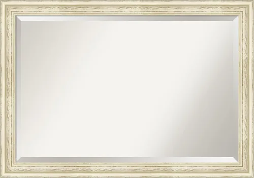 Vista 9 de Amanti Art - Espejo de baño blanco para sobre lavabo, espejo rectangular de 24x20 con lavado de campo blanco, marco rústico pequeño de madera