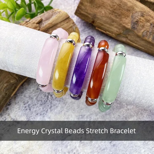 Vista 7 de EDEN'S CALL Pulsera elástica de cuentas de cristal curativo de 0.315 in para mujer