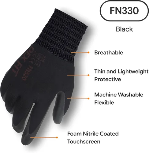 Vista 2 de DEX FIT Nitrile Work Gloves FN330,Stretch Fit, Touchscreen, Power Grip in Wet & Oily Conditions, Men & Women