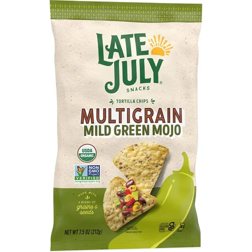 Vista 7 de LATE JULY Snacks - Chips de tortilla orgánica de mojo verde suave, 7.5 onzas (paquete de 12)