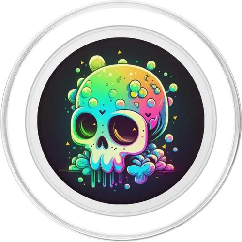 Vista 2 de Sugar Skull Synthwave Kawai Skull - PopSockets MagSafe PopGrip para iPhone