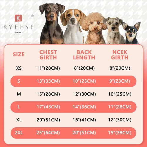 Vista 4 de KYEESE Pijamas para perros pequeños – Suéter elástico de cuello alto, abrigo de material súper suave y cálido con corbatín, pijama para perro