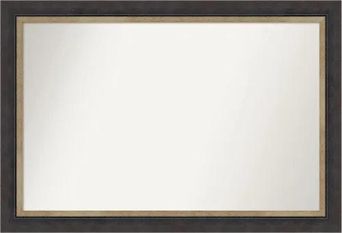 Vista 62 de Amanti Art Espejo personalizado, espejo de baño negro Astor, espejo de pared o espejo de tocador de baño sobre el fregadero (25 x 25 pulgadas)