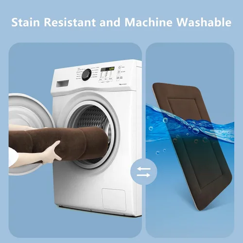 Vista 5 de Magic Dog Cama grande para perros – Almohadilla suave para jaula de 42 pulgadas, lavable a máquina, con parte inferior antideslizante, color café