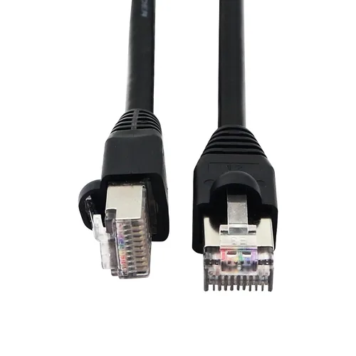 Vista 4 de QIANRENON Cable RJ50 10P10C Cat 5E macho a macho modular de cristal con conectores de blindaje para escanear pistolas de código, equipos
