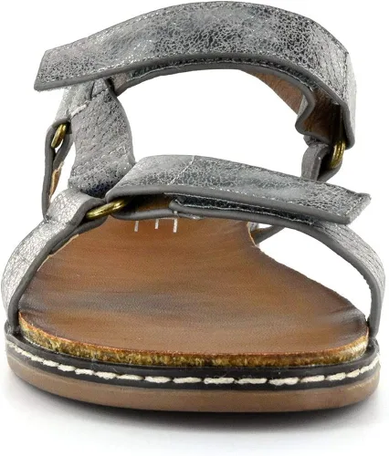 Vista 5 de Corkys Womens Melanie Metallic Flat Null Sandals Casual - BrownSilver